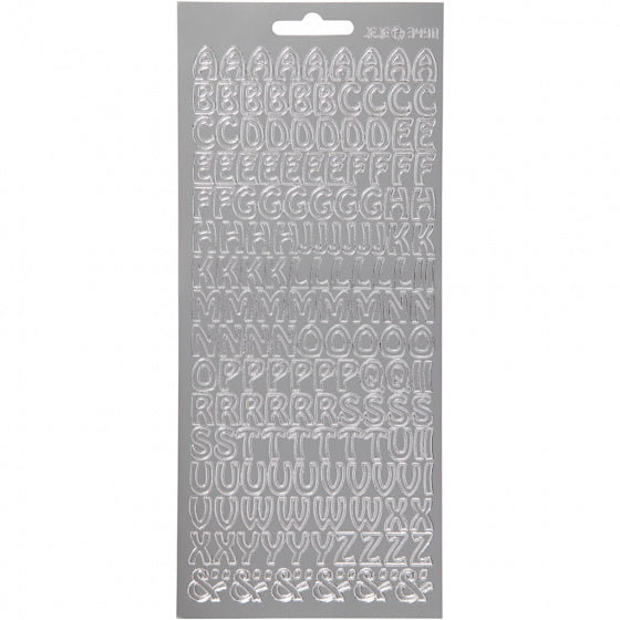 foliestickers Alfabet 170 stuks zilver