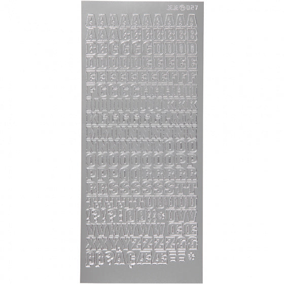 foliestickers Alfabet 176 stuks zilver