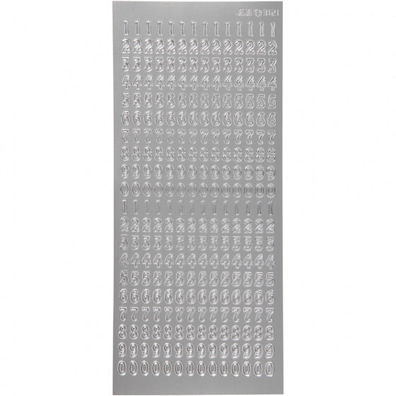 foliestickers Cijfers 280 stuks zilver