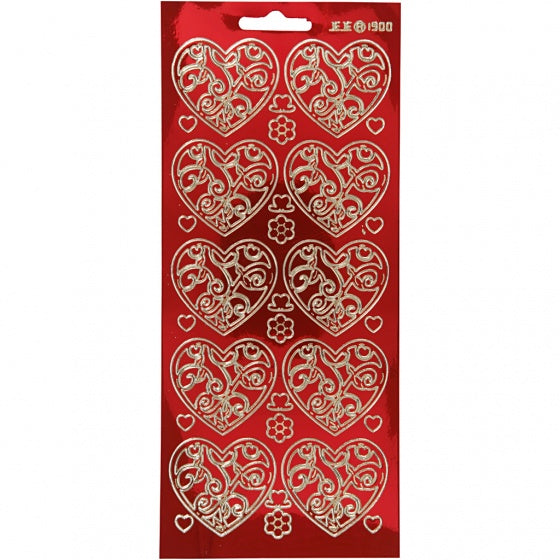foliestickers hart 1 stickervel rood