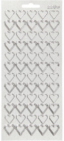 foliestickers harten glitters 1 stickervel zilver