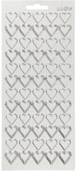 foliestickers harten glitters 1 stickervel zilver