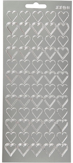 foliestickers harten 1 stickervel zilver