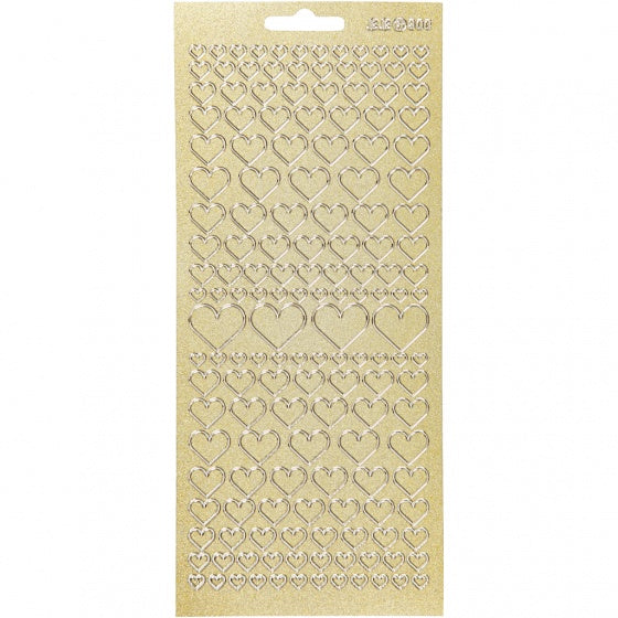 foliestickers hartjes 1 stickervel goud