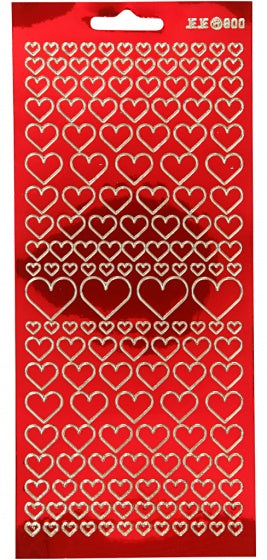 foliestickers hartjes 1 stickervel rood