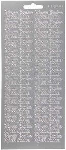 foliestickers Hyvaa Joulua 54 stuks zilver