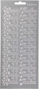 foliestickers Hyvaa Joulua 66 stuks zilver