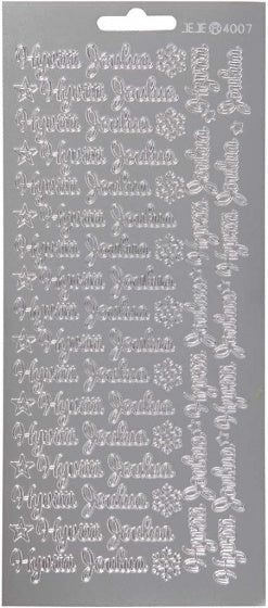 foliestickers Hyvaa Joulua 71 stuks zilver