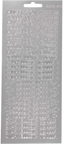 foliestickers Hyvaa Onnelista 50 stuks zilver