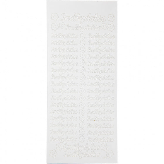 foliestickers Indbydelse 36 stuks wit