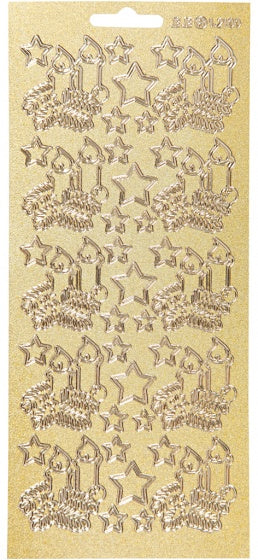 foliestickers kaarsen 1 stickervel goud
