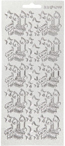 foliestickers kaarsen 1 stickervel zilver