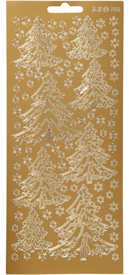 foliestickers kerstboom 1 stickervel goud