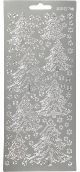 foliestickers kerstboom 1 stickervel zilver