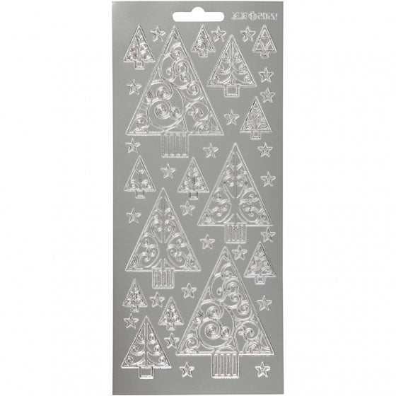 foliestickers kerstboom stickervel zilver