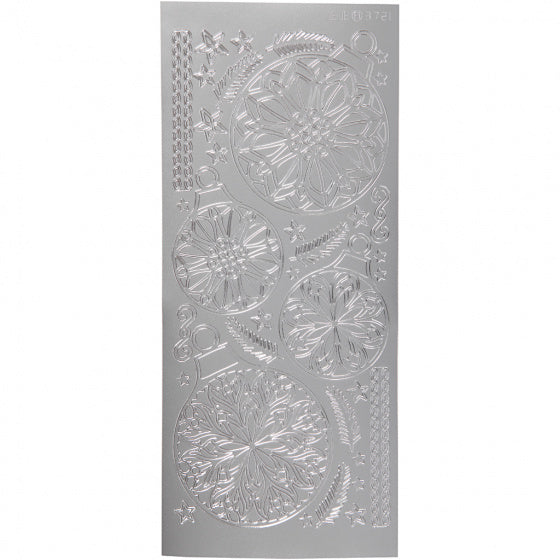 foliestickers Kerstversiering 36 stuks zilver