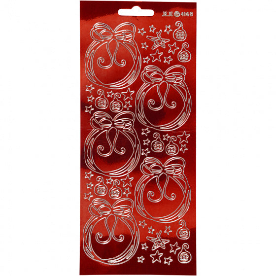 foliestickers Kerstversiering 51 stuks rood