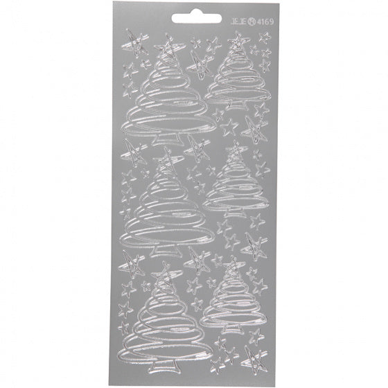 foliestickers Kerstversiering 53 stuks zilver
