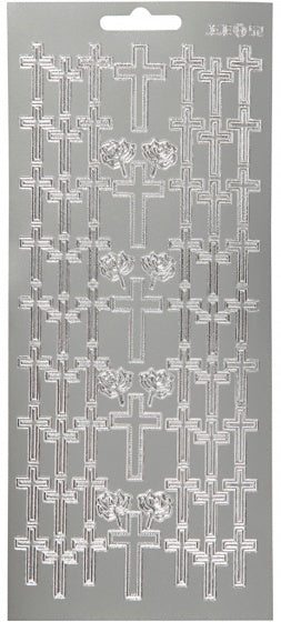 foliestickers kruis 1 stickervel zilver