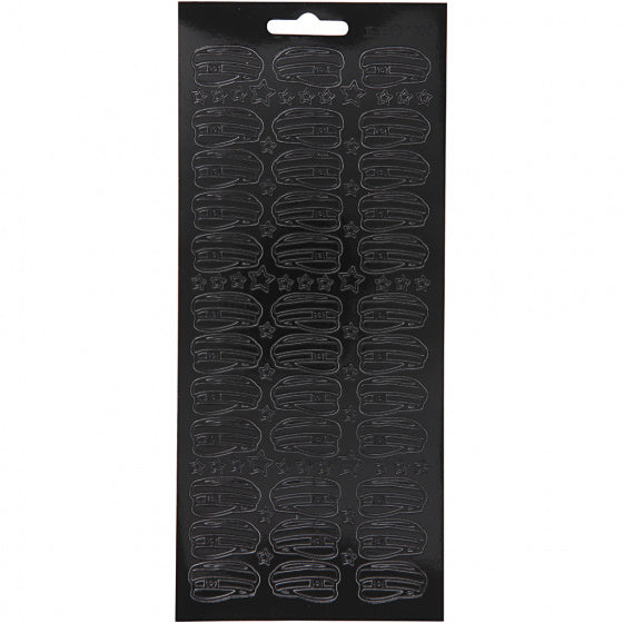 foliestickers Petten 36 stuks zwart