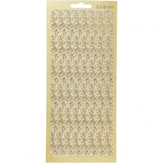 foliestickers rand bladeren stickervel goud glitter