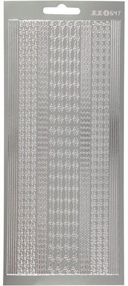 foliestickers randen 1 stickervel zilver