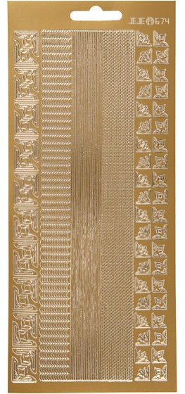foliestickers randen en hoeken 1 stickervel goud