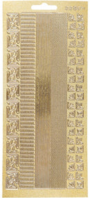 foliestickers randen en hoeken glitters 1 stickervel goud