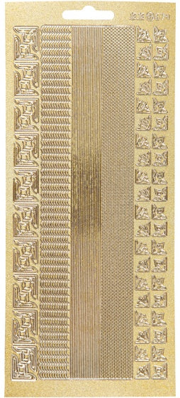 foliestickers randen en hoeken glitters 1 stickervel goud