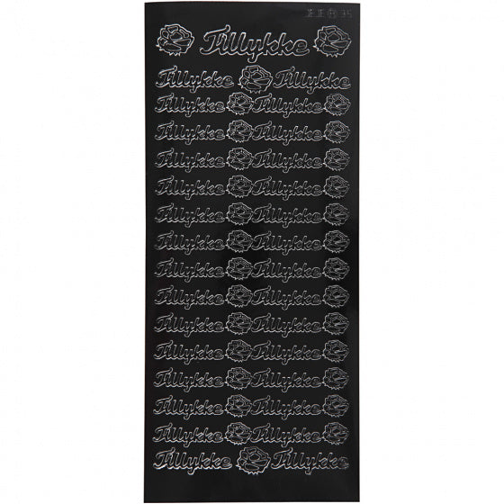 foliestickers Tillykke 33 stuks zwart