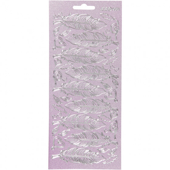foliestickers Veren 44 stuks roze