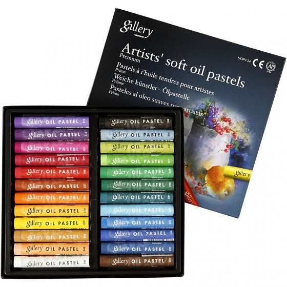 Gallery oliepastel multicolor 7 cm 24 stuks
