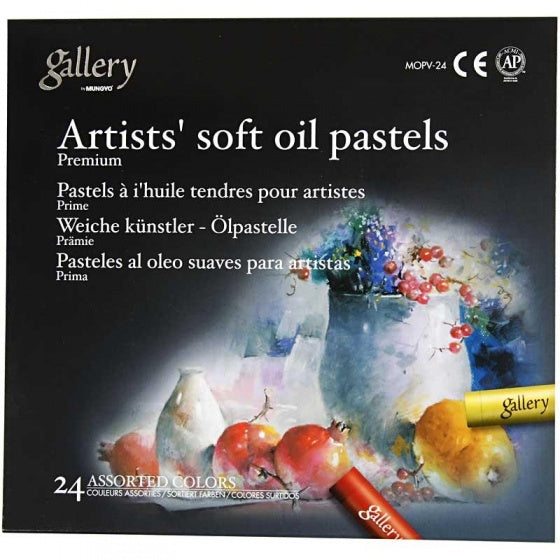 Gallery oliepastel multicolor 7 cm 24 stuks
