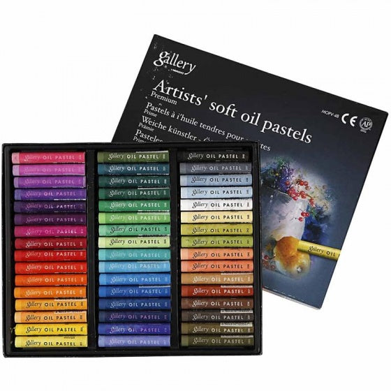 Gallery oliepastel multicolor 7 cm 48 stuks