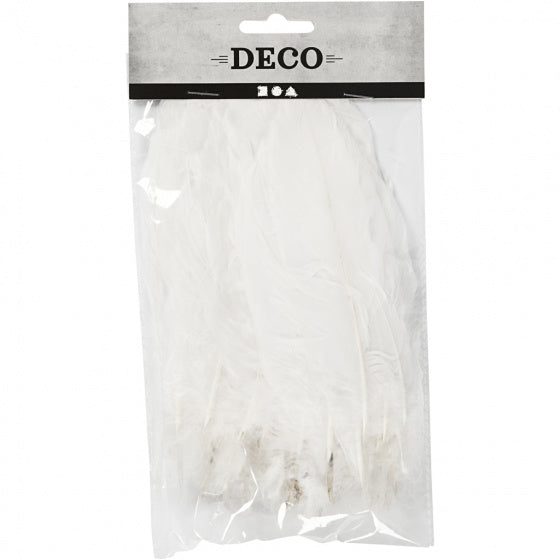 ganzenveren lengte 15 cm 50 gram wit 70 stuks