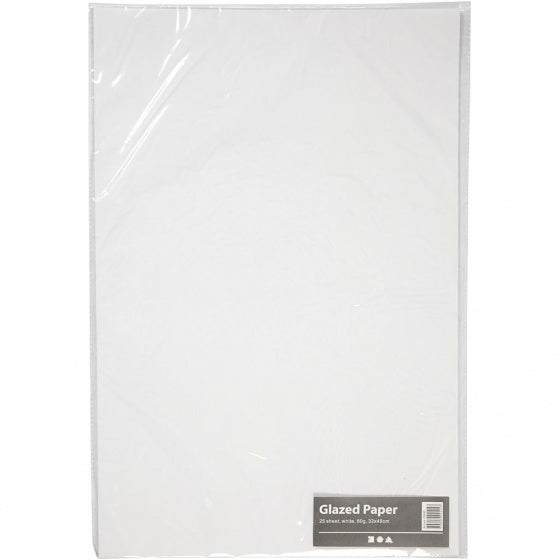 Glanspapier wit 32 x 48 cm 25 vellen