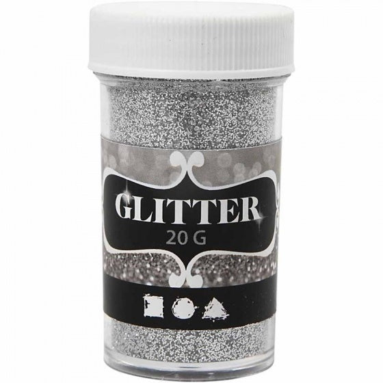 glitter zilver 20 gram