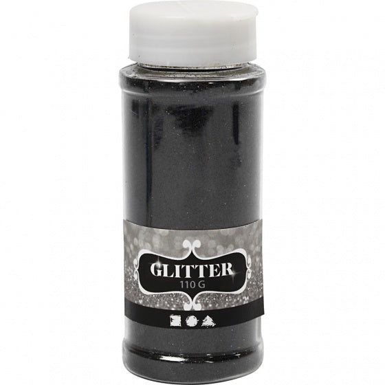 glitter zwart 110 gram