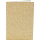 Kaarten en Enveloppen 10,5x15cm Glitter Goud - 4st.