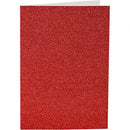 Kaarten en Enveloppen 10,5x15cm Glitter Rood - 4st.