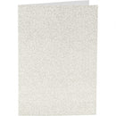Kaarten en Enveloppen 10,5x15cm Glitter Wit - 4st.