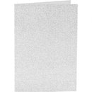Kaarten en Enveloppen 10,5x15cm Glitter Zilver - 4st.