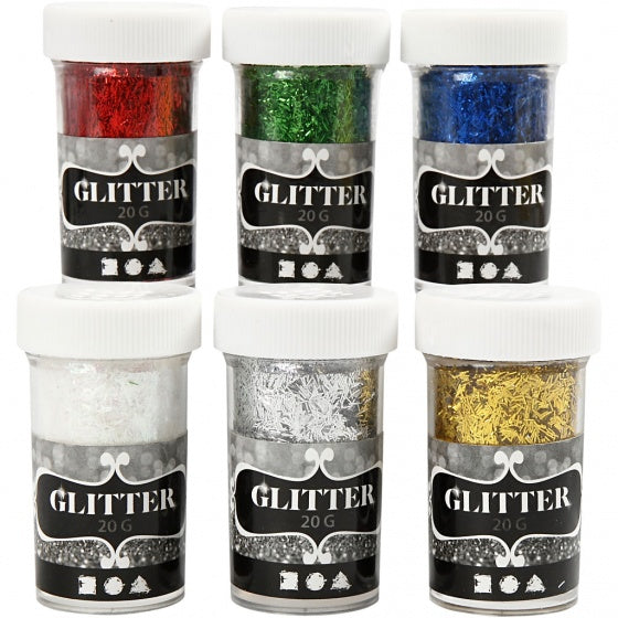 glittervezels 6 stuks