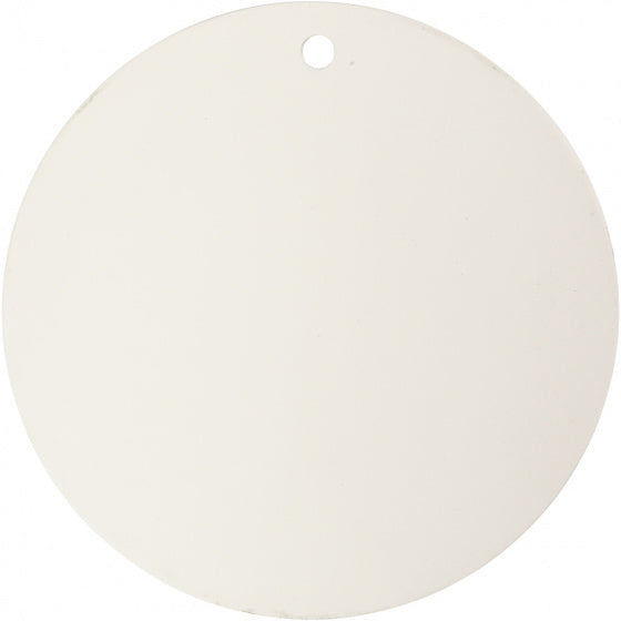 hangdecoratie label 20 cm terracotta wit