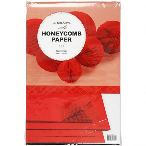 harmonica papier 28 x 17,8 cm 8 stuks rood