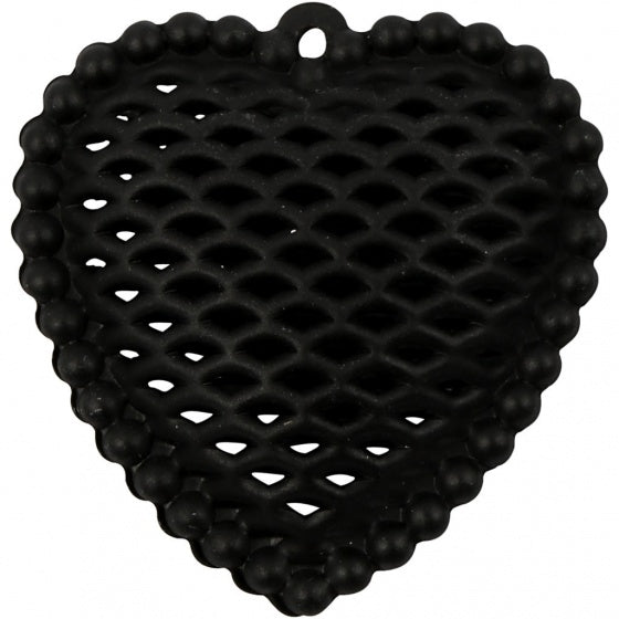 hart 28 x 29 mm zwart