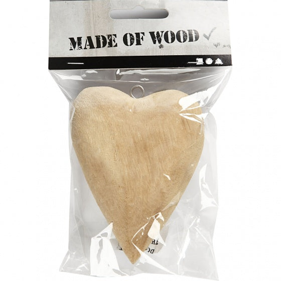 hart van gemengd hout 11,5 x 8,5 x 3 cm