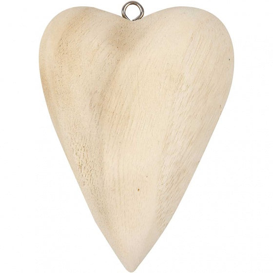 hart van gemengd hout 11,5 x 8,5 x 3 cm