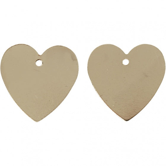 hartjes 16 x 17 mm 4 stuks goud