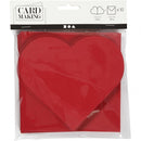 hartvormige kaarten met envelop 12,5 x 12,5 cm 10 sets rood